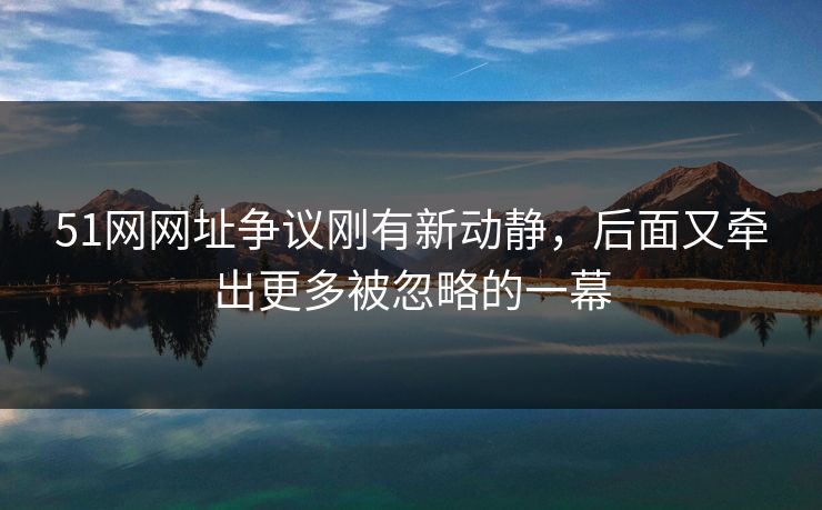 51网网址争议刚有新动静,后面又牵出更多被忽略的一幕 51网网址争议刚有新动静,后面又牵出更多被忽略的一幕